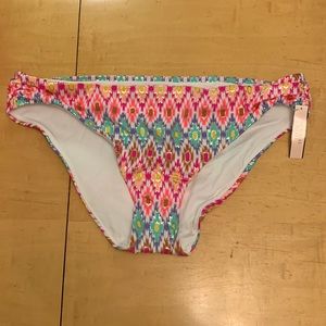 Victoria’s Secret Hipster bikini bottom pink ruched gold